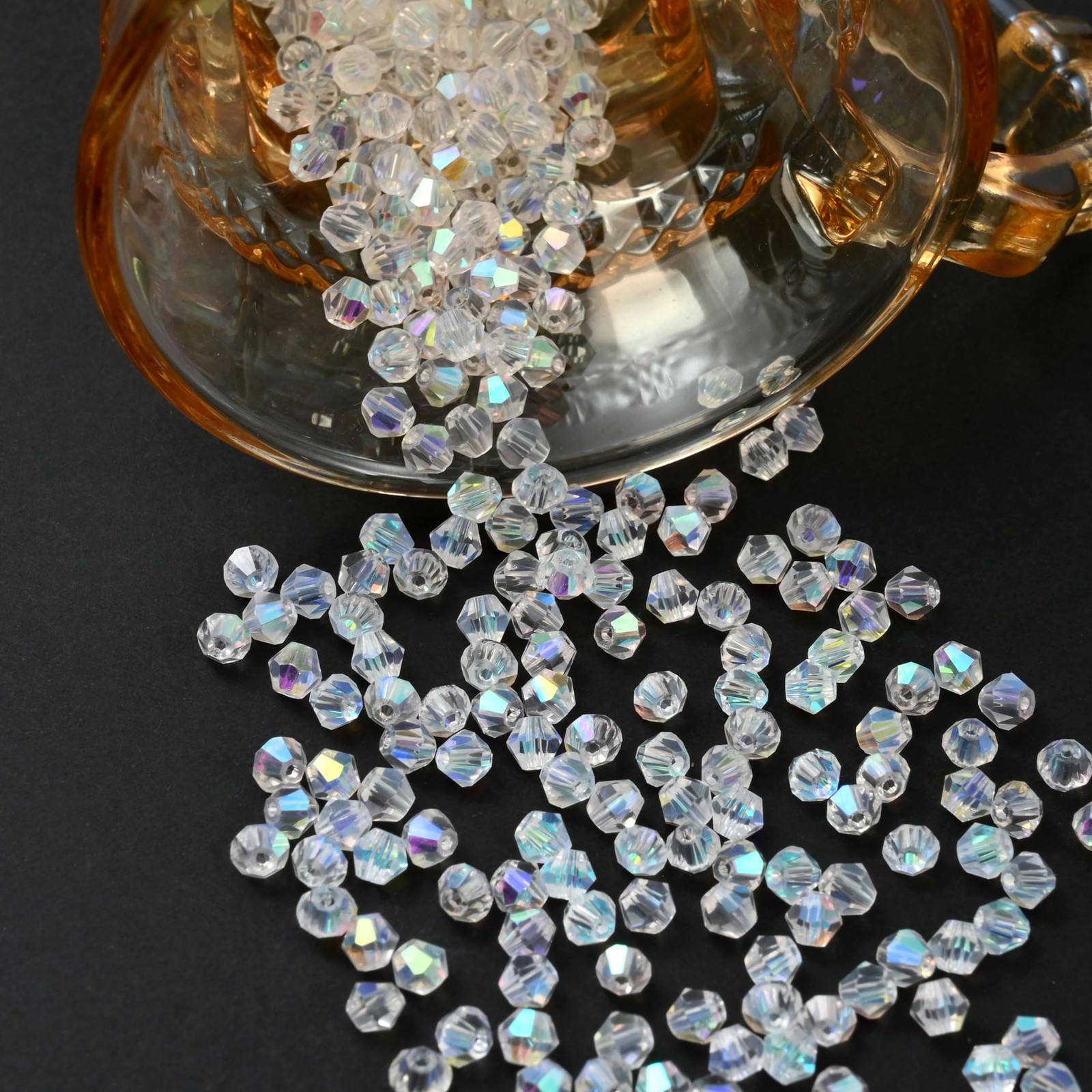 1000pcs 4 mm Bicone Crystal Beads Faceted Crystal Glass Beads Bulk for Jewelr