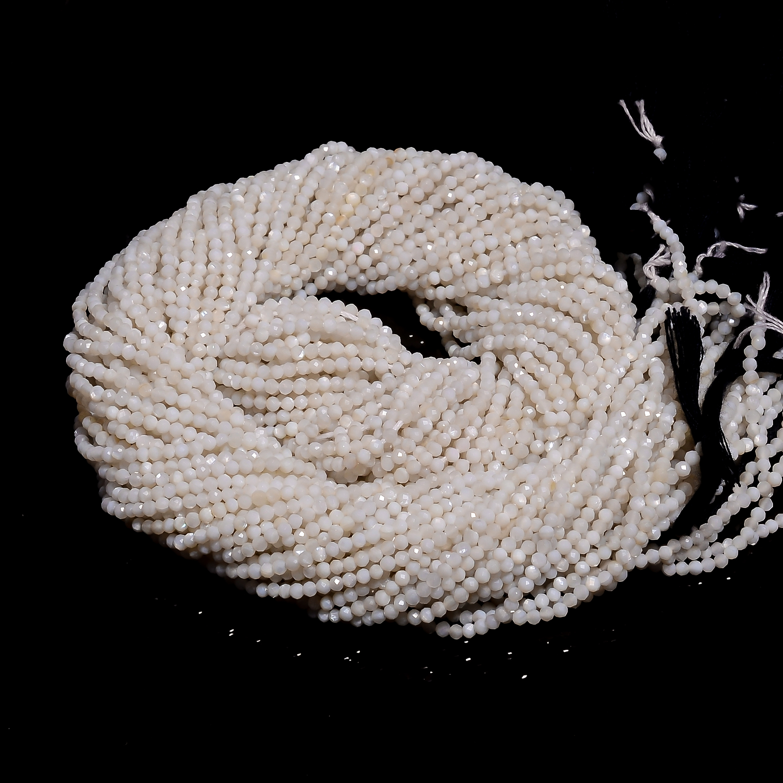 Natural White Moonstone Gemstone Round Israel Cut Beads 2.5 mm Strand 13″ GB-205