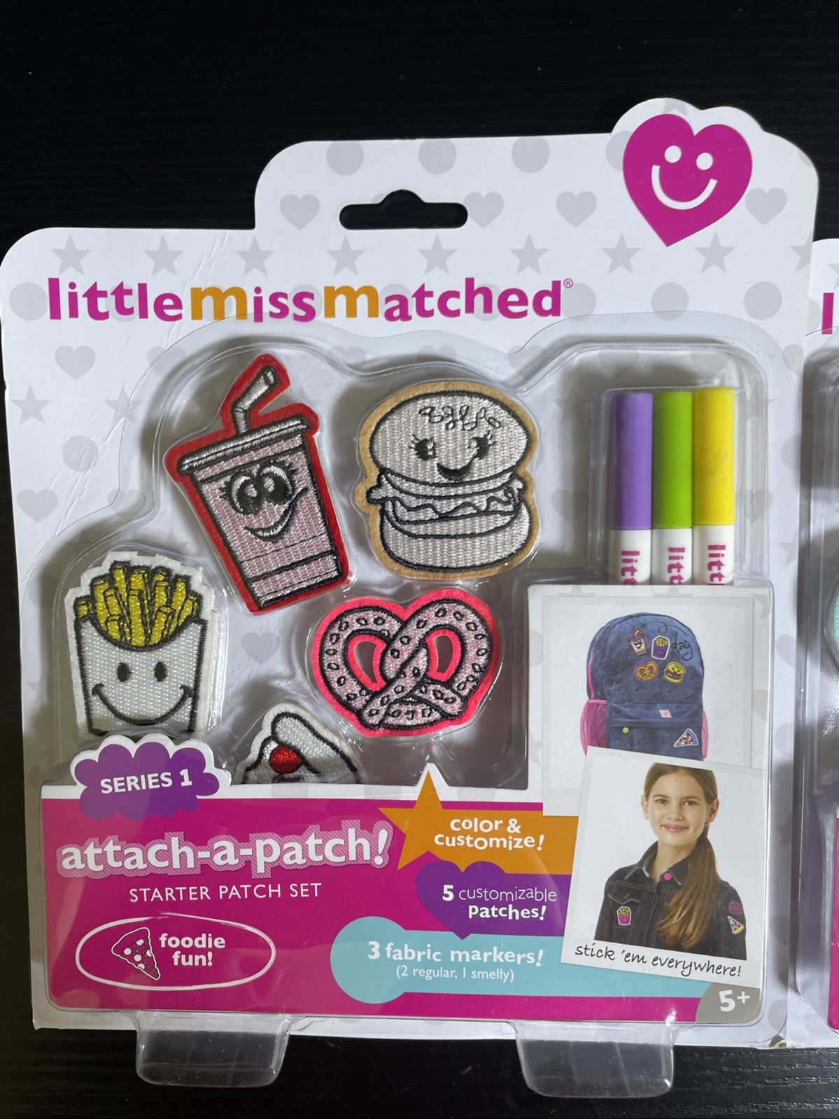 LittleMissMatched Attach-A-Patch Series 1 Foodie Emoji Starter Set Lot Of 2