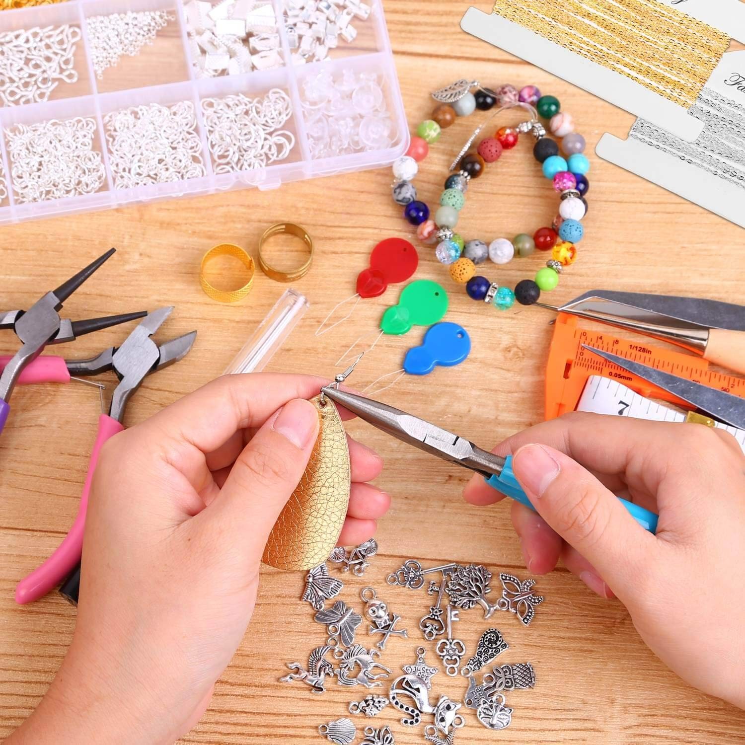 Jewelry Making Kit – Adults Supplies with Tools, Wires, Findings & Charms for…