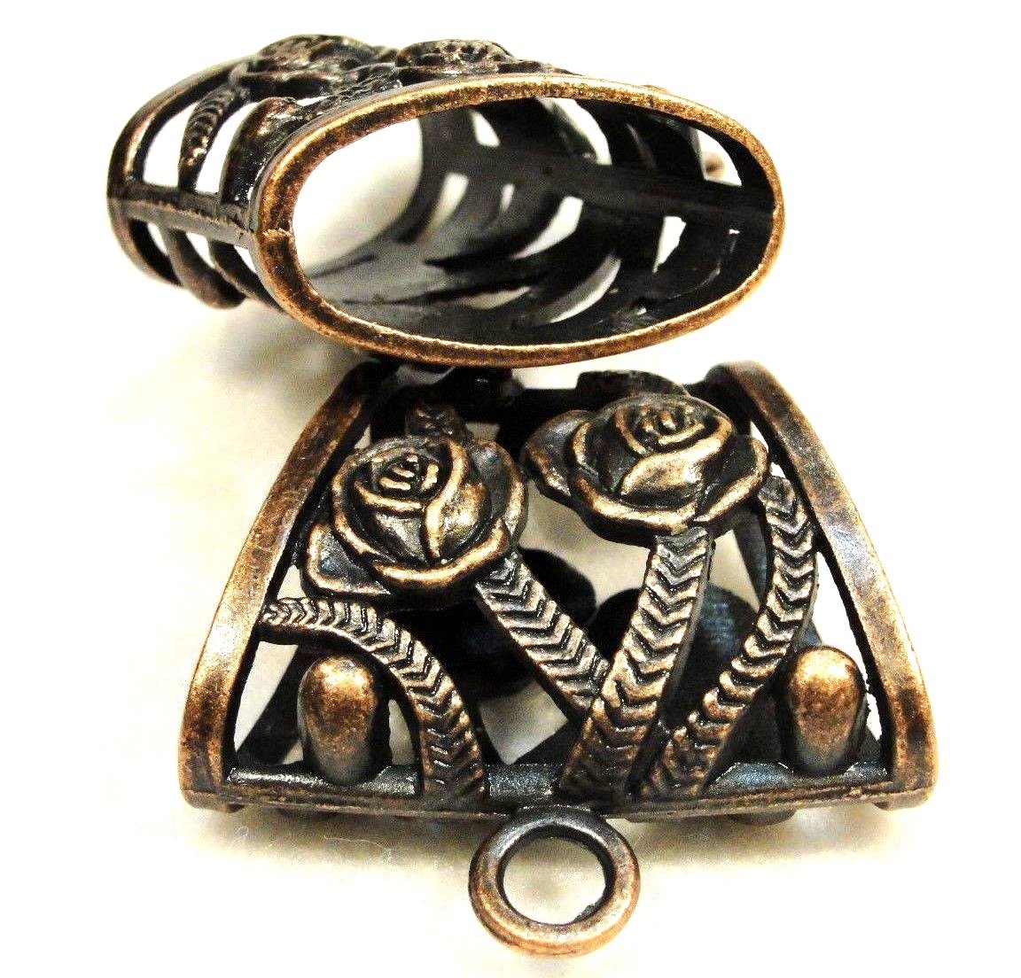 5Pcs. Huge Tibetan Antique Copper FLOWER SCARF BAILS Jewelry Findings SBA70