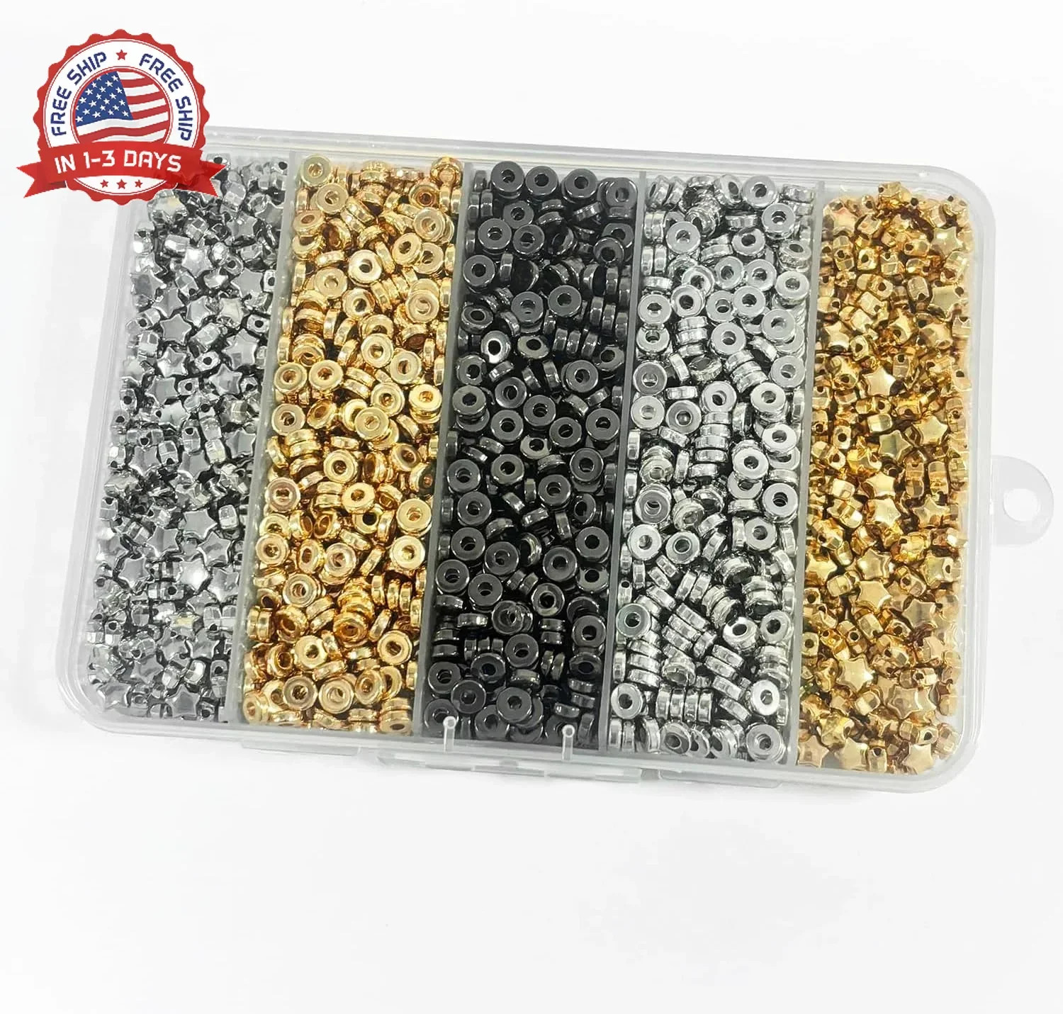 6mm Flat Round Spacer Beads, Clay Beads for Bracelets Making Kit, Heishi Polymer