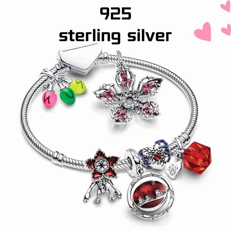 NEW Stranger Things S925 Pure Silver Dart Hand Chain Bracelet Gift Pendant
