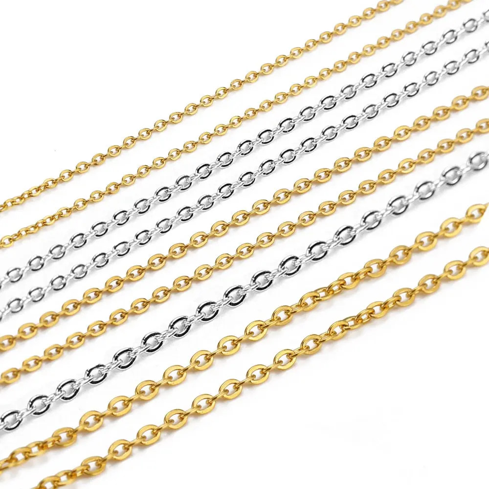 Stainless Steel Chain 1-0.08 in Gold Steel Color Link for DIY Jewelry Making