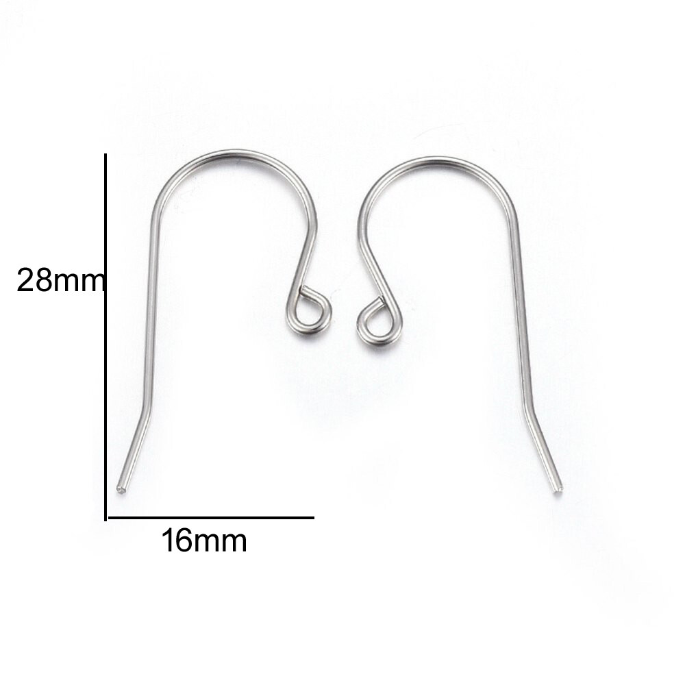 20 Big Surgical 316 Grade Stainless Steel Fish Hook Earring Findings With Loop