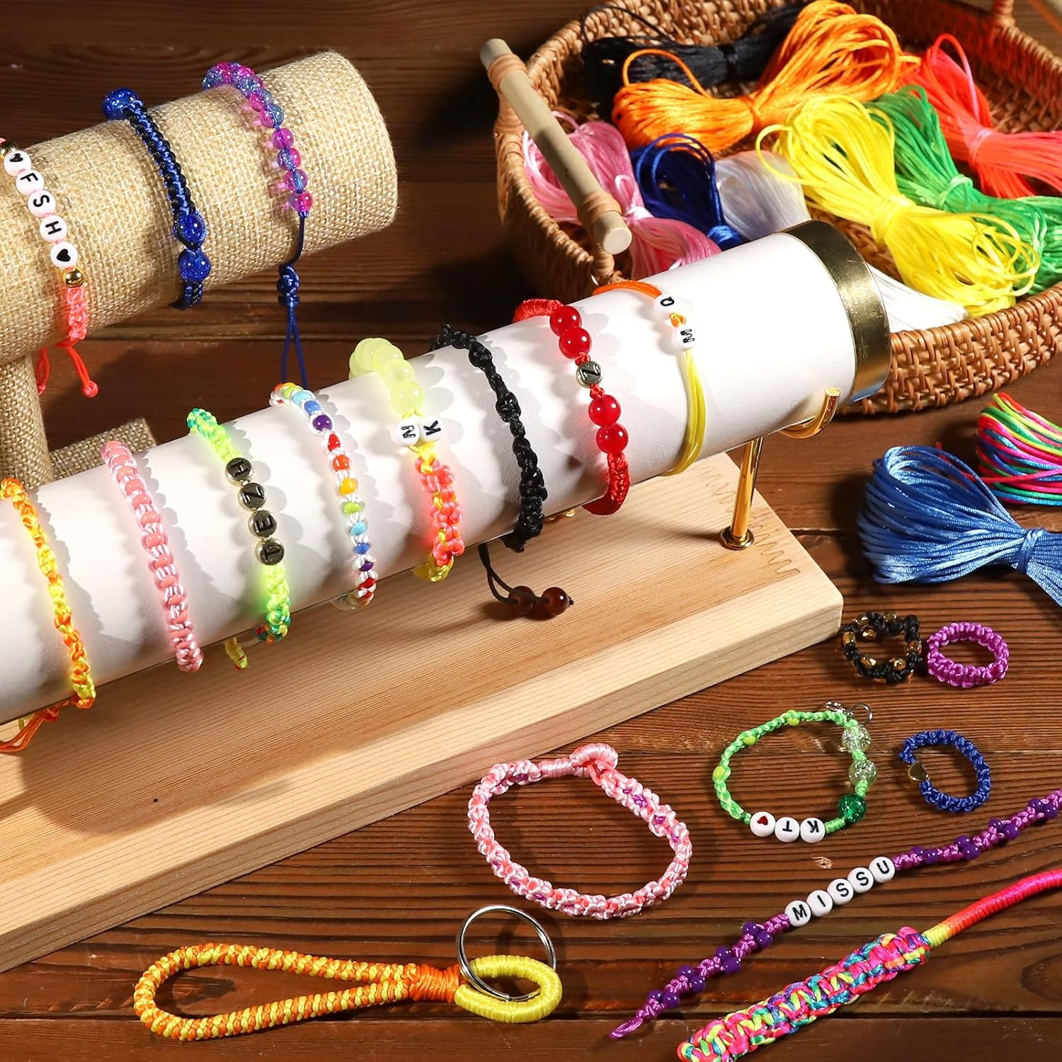 FDNDAMEI 12 Colors Nylon String for Bracelets, Waxed String for Bracelet