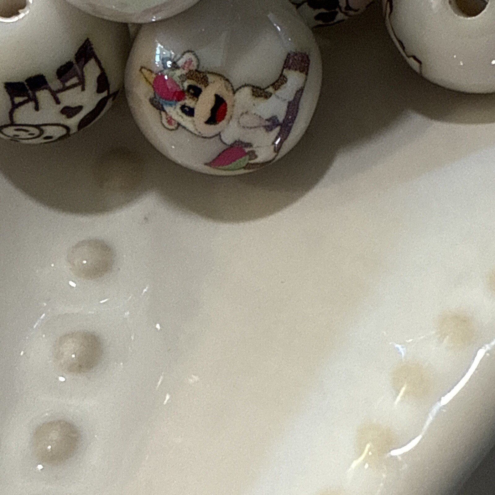 Cow Beads 16 Mm High Quality, Resin Bead Ships From The United States