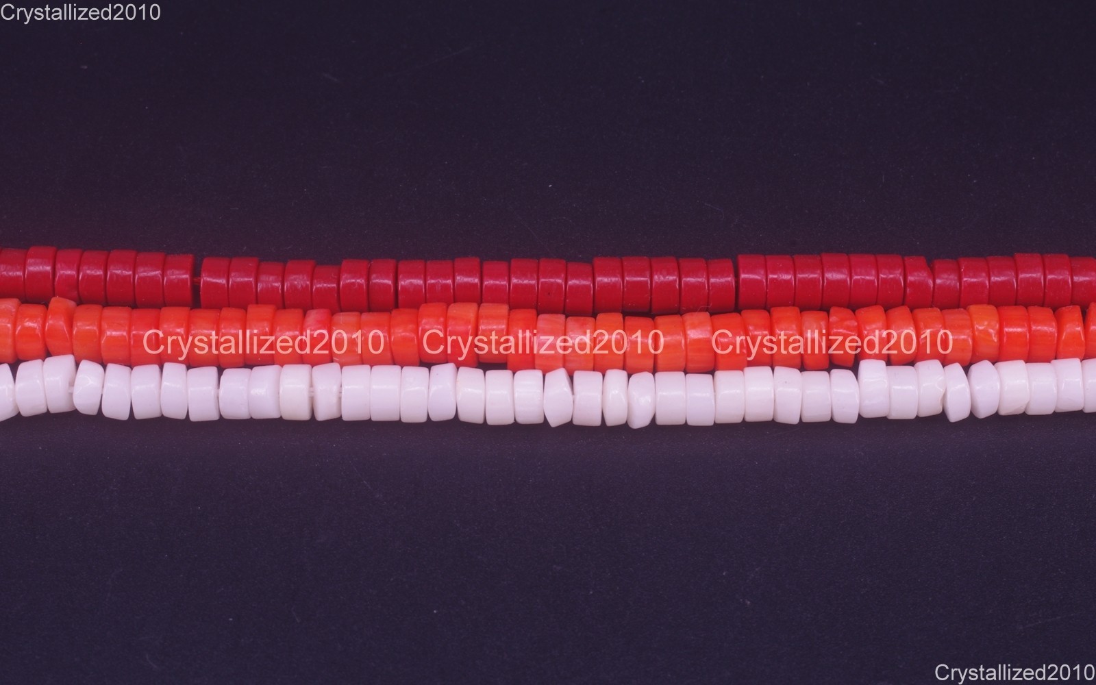Natural Coral Heishi Gemstone Spacer Beads Red Orange Pink White 15.5″ 2x4mm