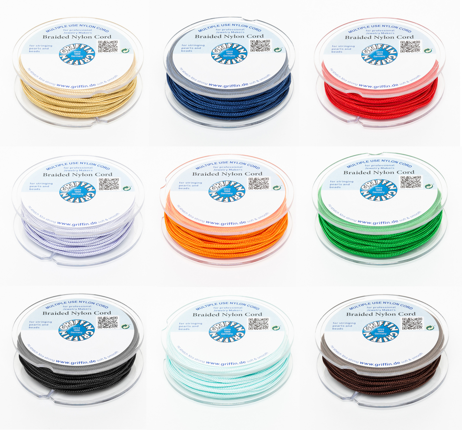 Griffin® Braided Nylon Cord Thread for Stringing Beads & Pearls * Jewelry Making