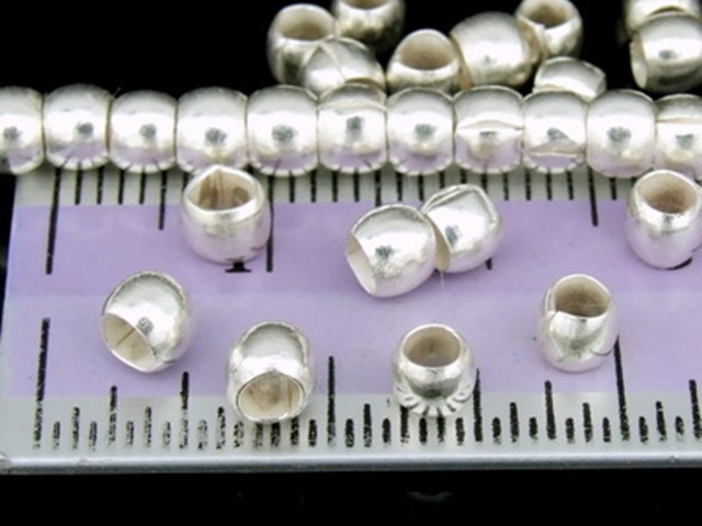 Silver beads Karen hill tribe handmade silver spacer Plane bead