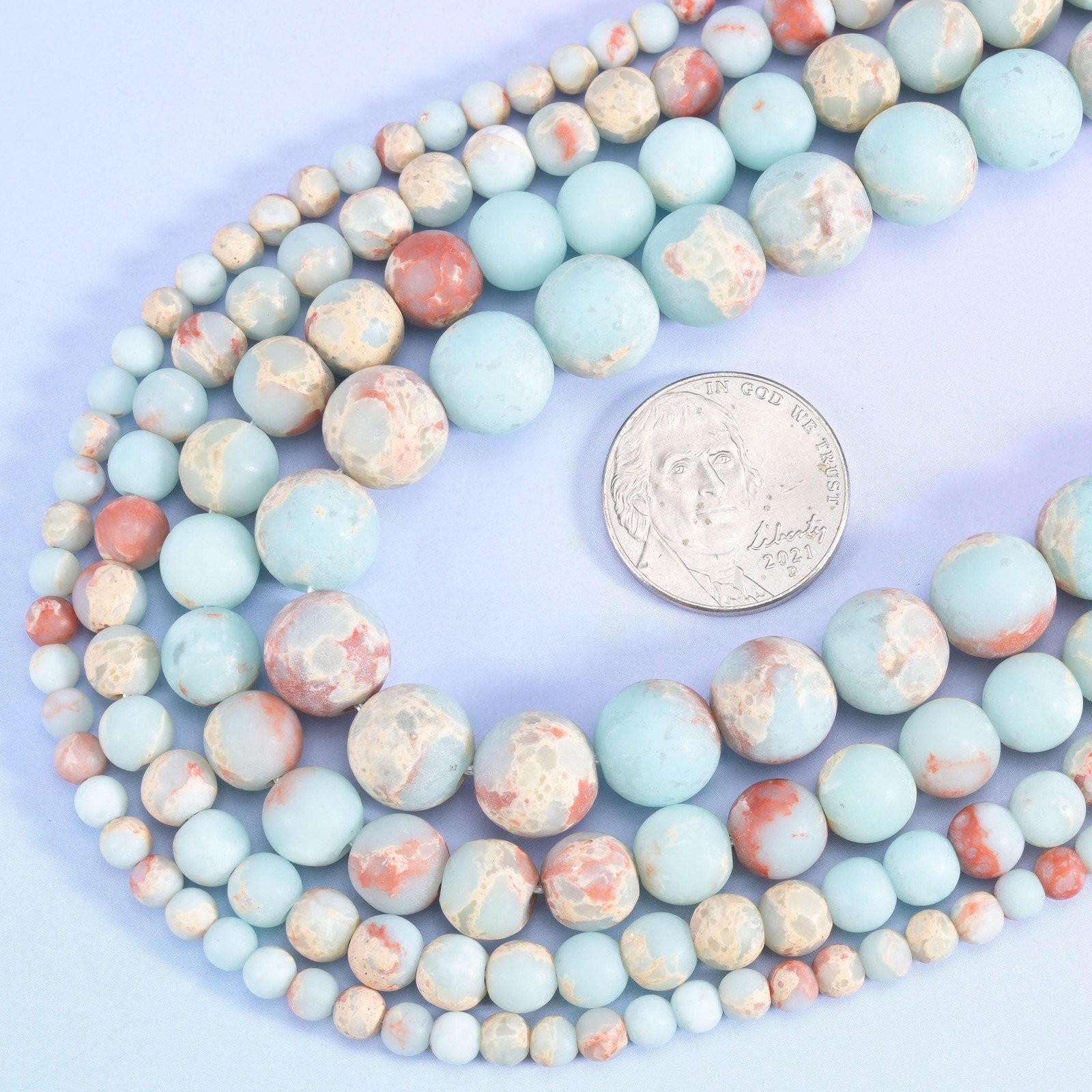 Blue Shoushan Stone Matte Round Beads 4mm 6mm 8mm 10mm 15 Inch Strand