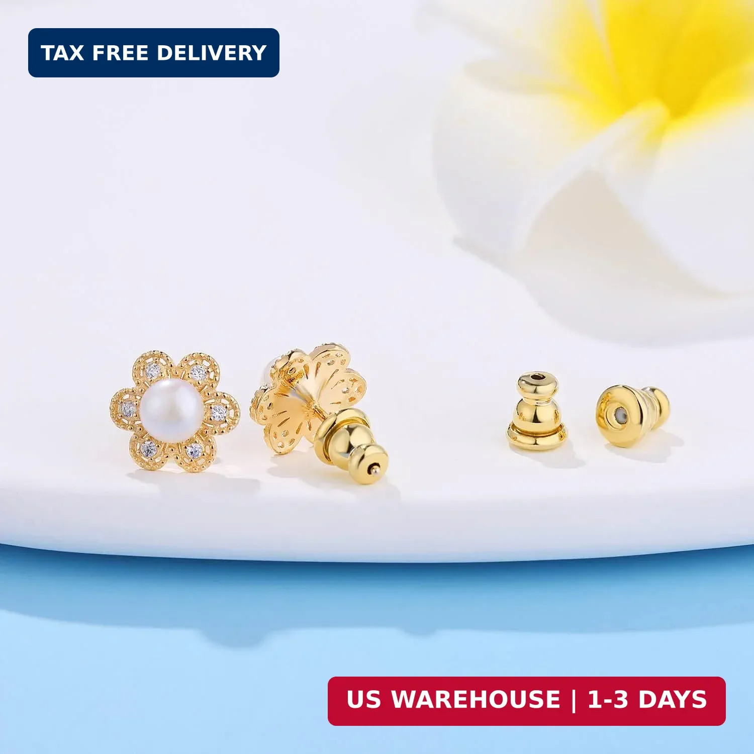 Earring Backs for Studs, 18K Gold Bullet Earring Backs Replacements for Studs/Dr