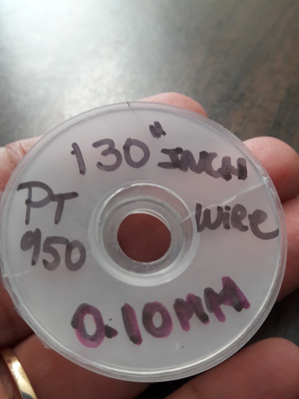 PLATINUM 950 ROUND WIRE 0.10 MM ~ 130 INCHES LONG ~ FOR REPAIRS ON LASER ~READ~
