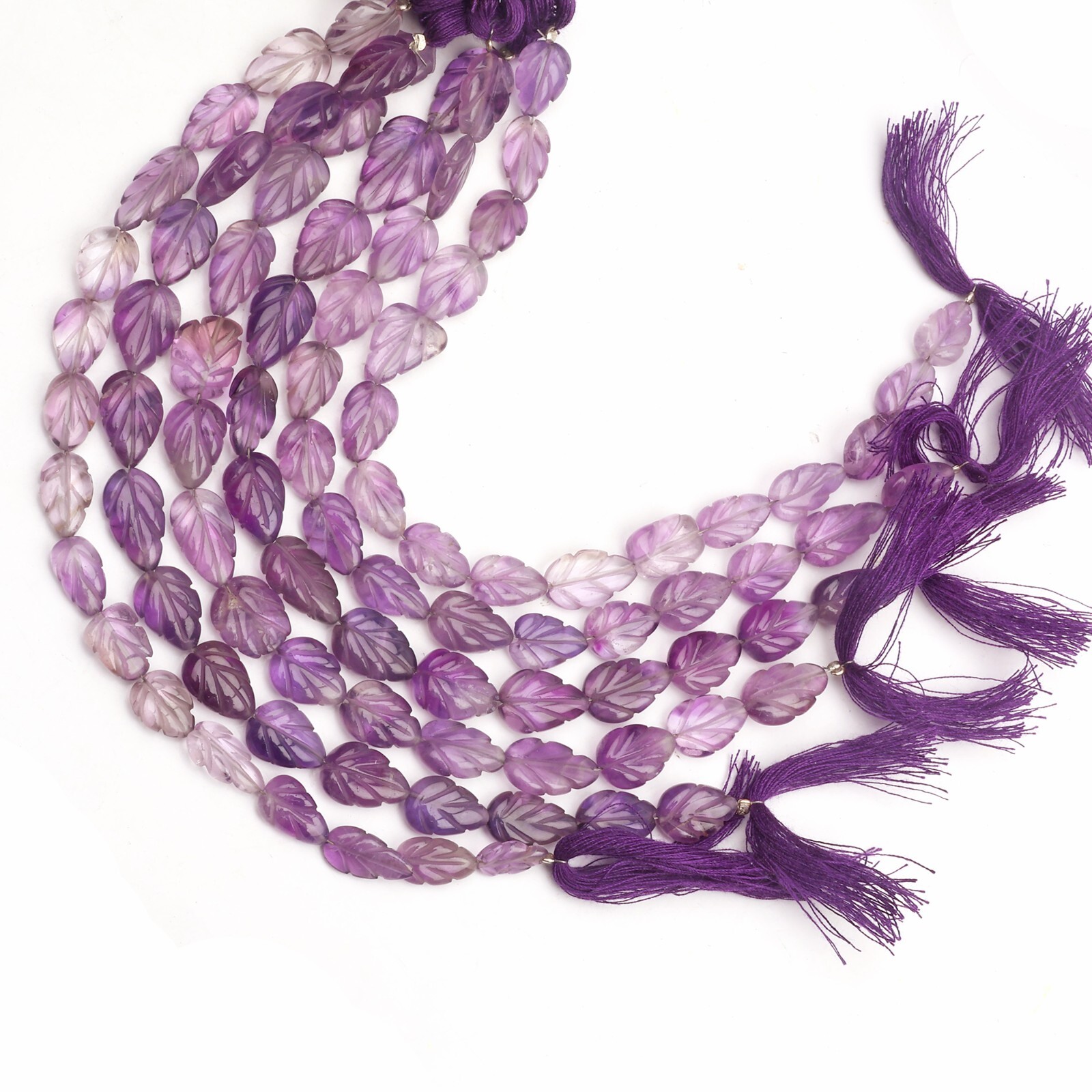 Natural Amethyst 8 Inch Strand9x12-11×15 MM Carving Pear Shape Gemstone Beads