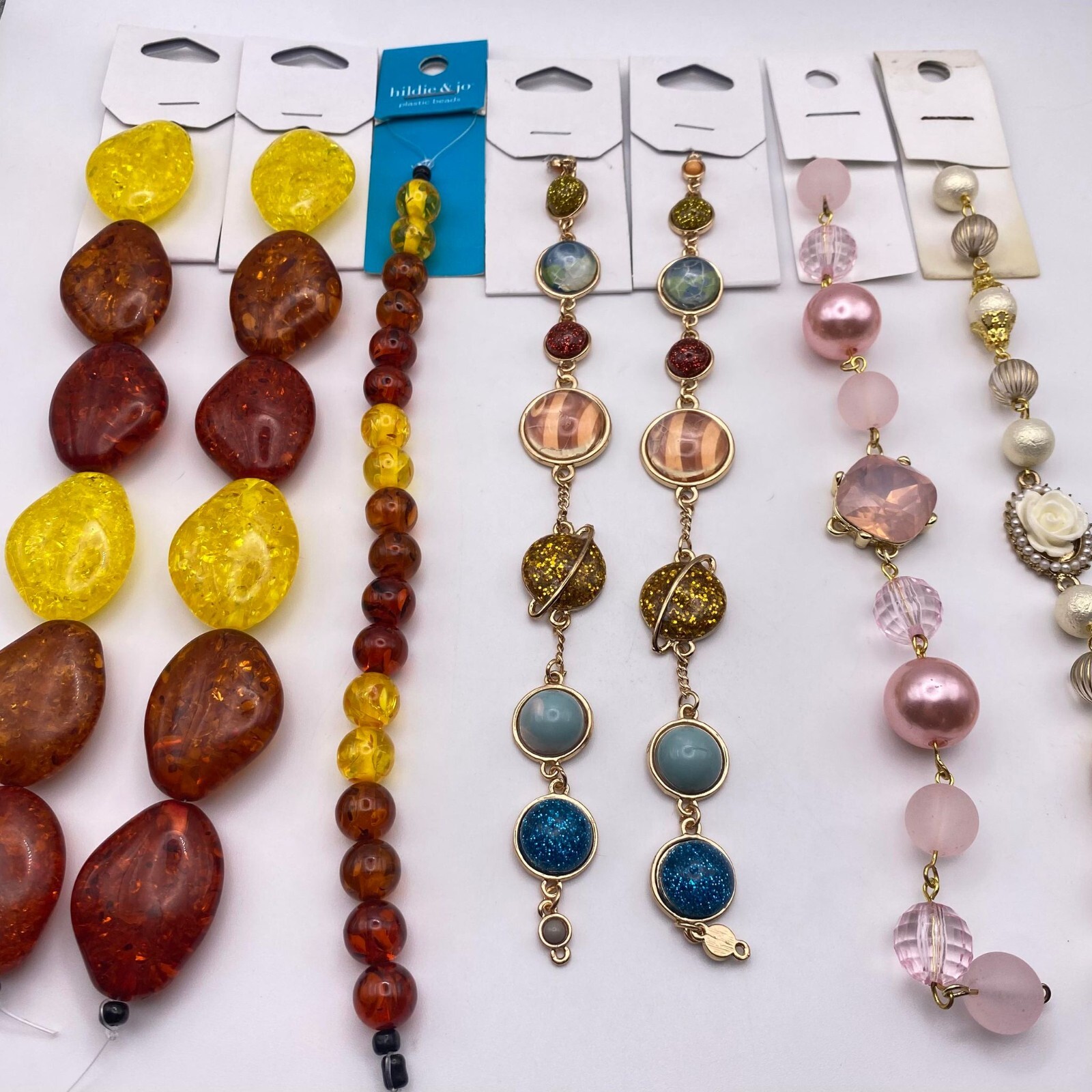 7 Bead Strand Assorted Shapes, Flower, Butterfly DIY Crafting Jewelry Making
