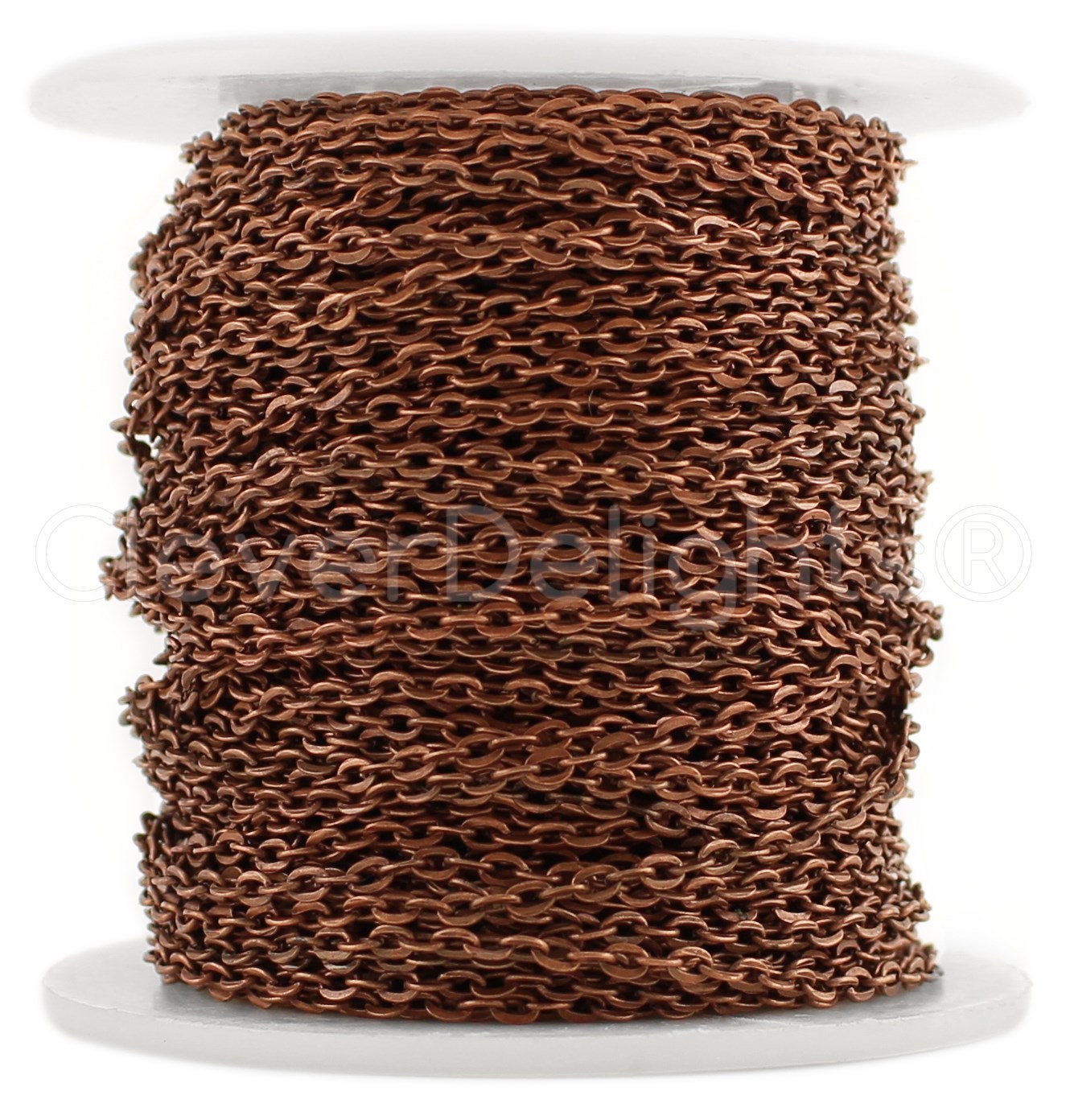 Cable Chain Spool – 100 Feet – Antique Copper Color – 2x3mm Link – Bulk