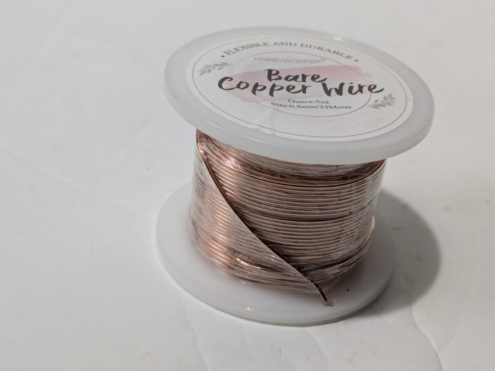 20 Ga (.8), Bare Solid Copper Wire 100 Ft, 33 Meters, Spool
