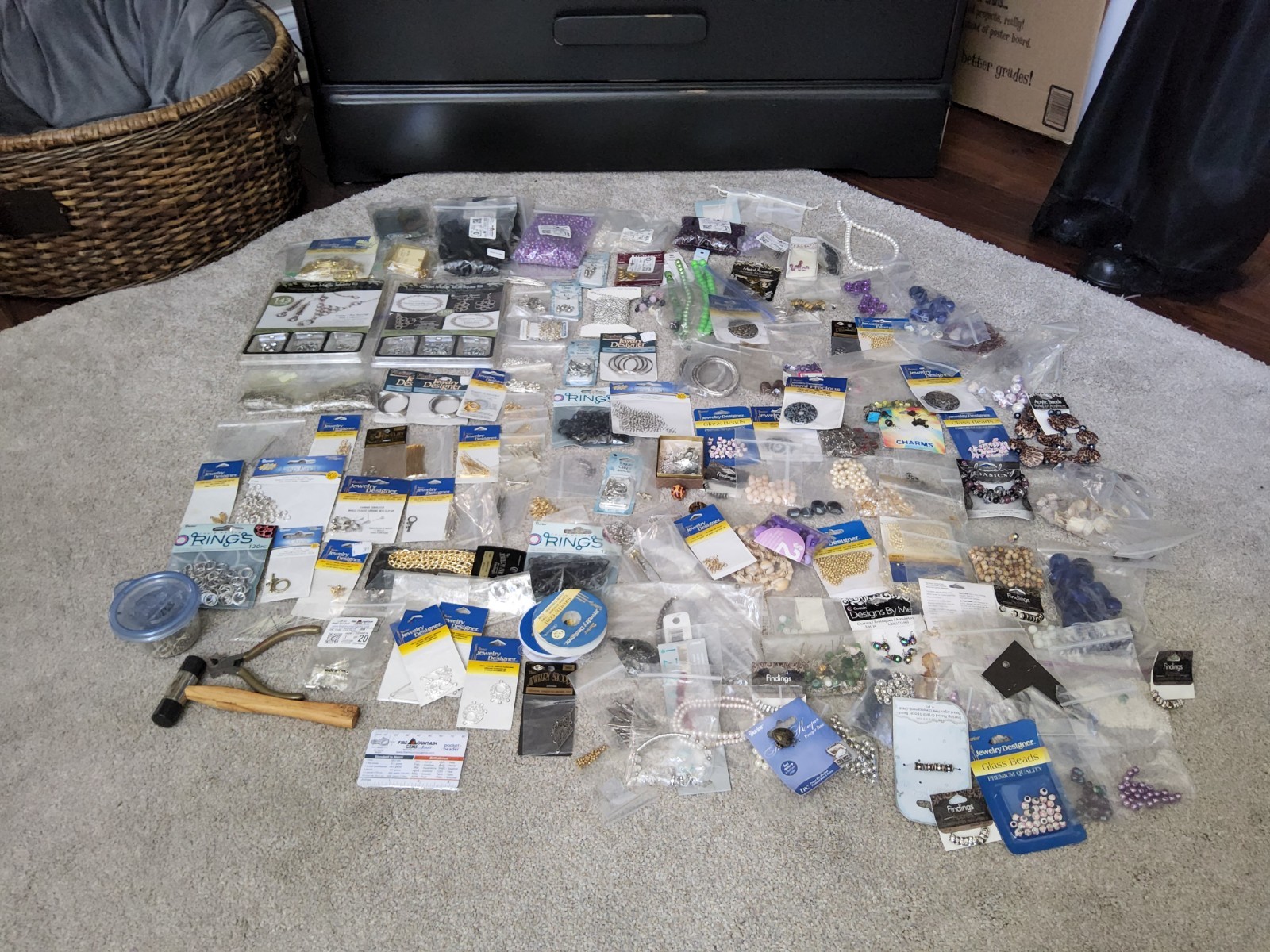 Bulk Lot Gemstones, Metal, Beads, Wire & Clasps Jewelry Making Supplies