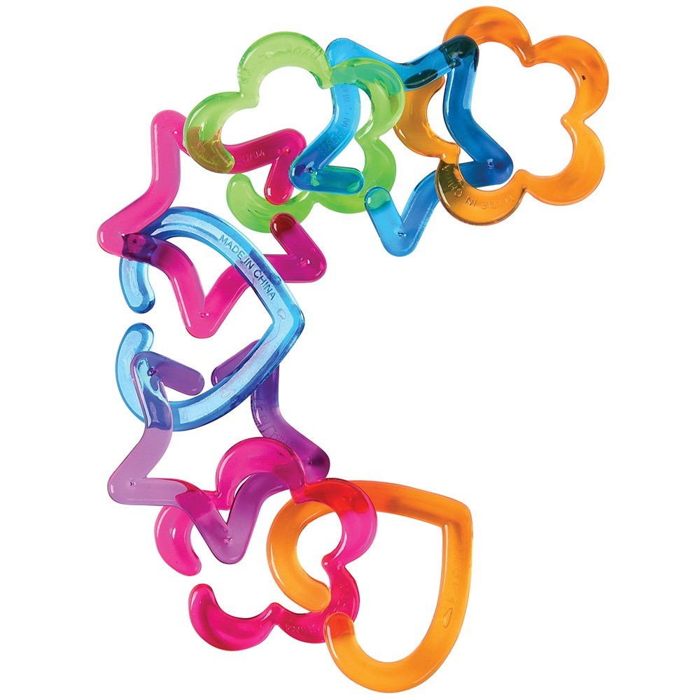 144pc Heart & Star Interlockers – Colorful Transparent Plastic Chain Links