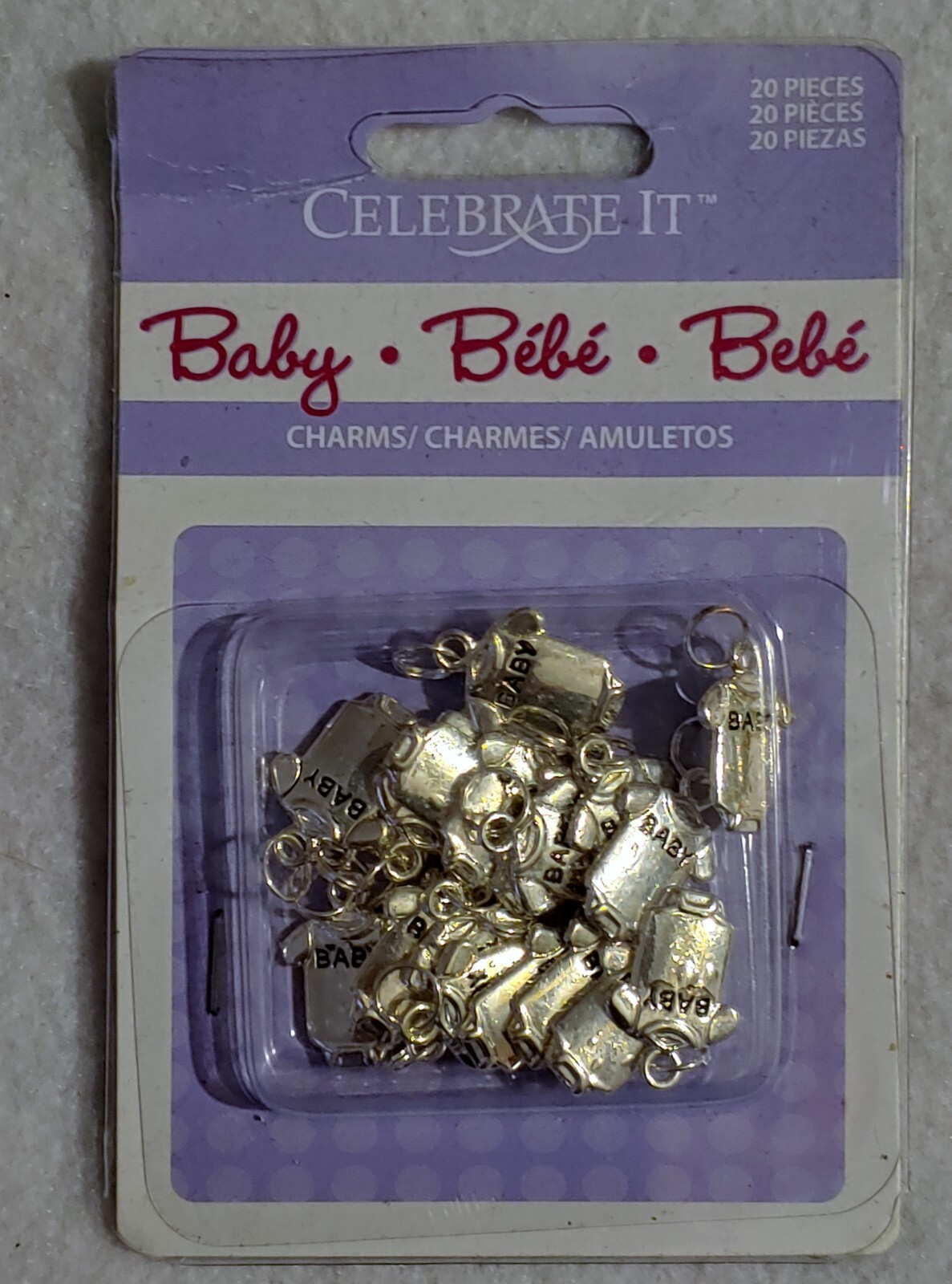 New – Set of 20 – BABY Charms – Silver Tone As Shown – package sealed