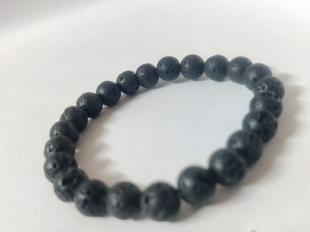 Natural Black Lava Stone Bracelet 8mm Healing Balance Anxiety Essential Oil Diff