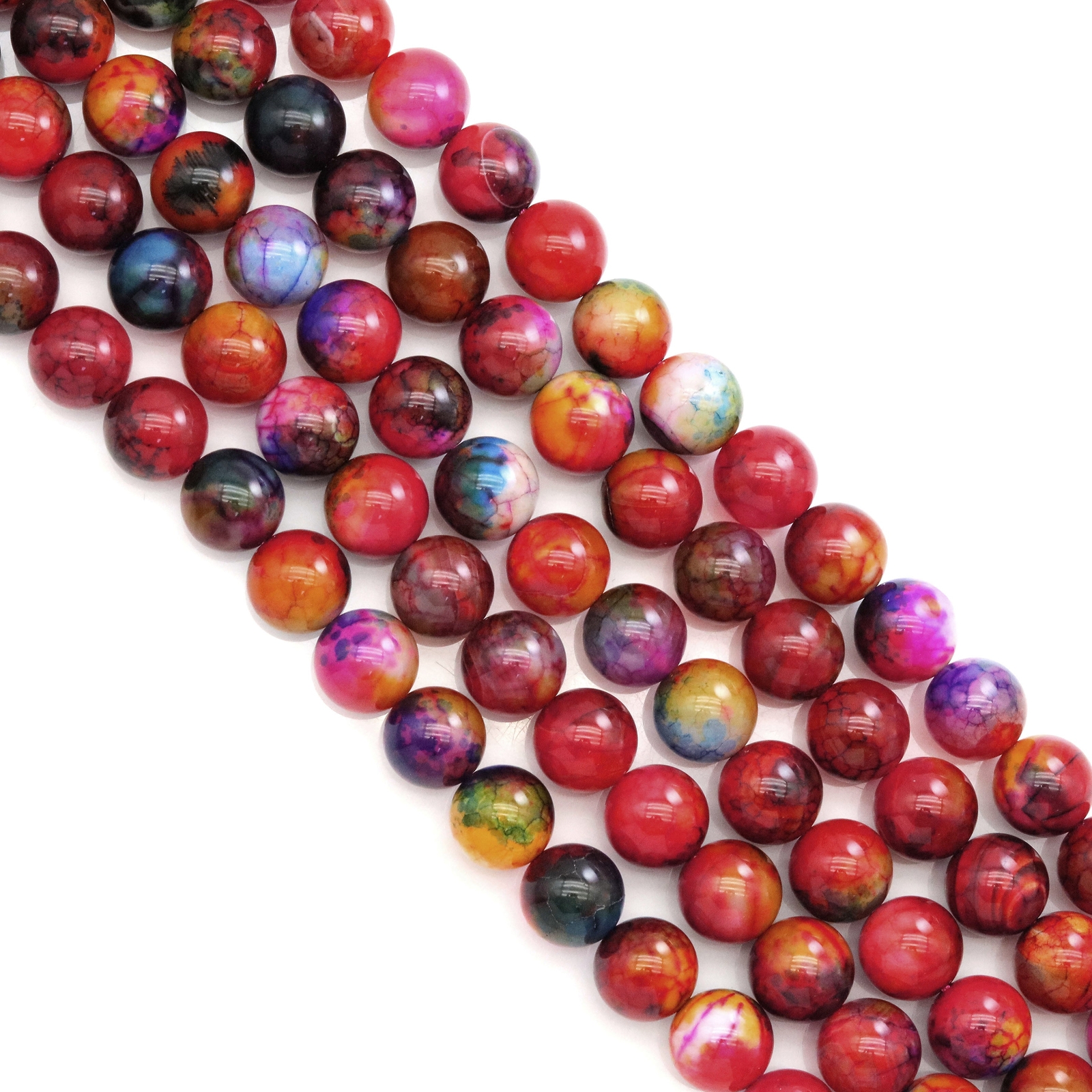 High-Quality Natural Orange Blue Agate, 12/14mm Round Smooth Beads – Sku#U1805