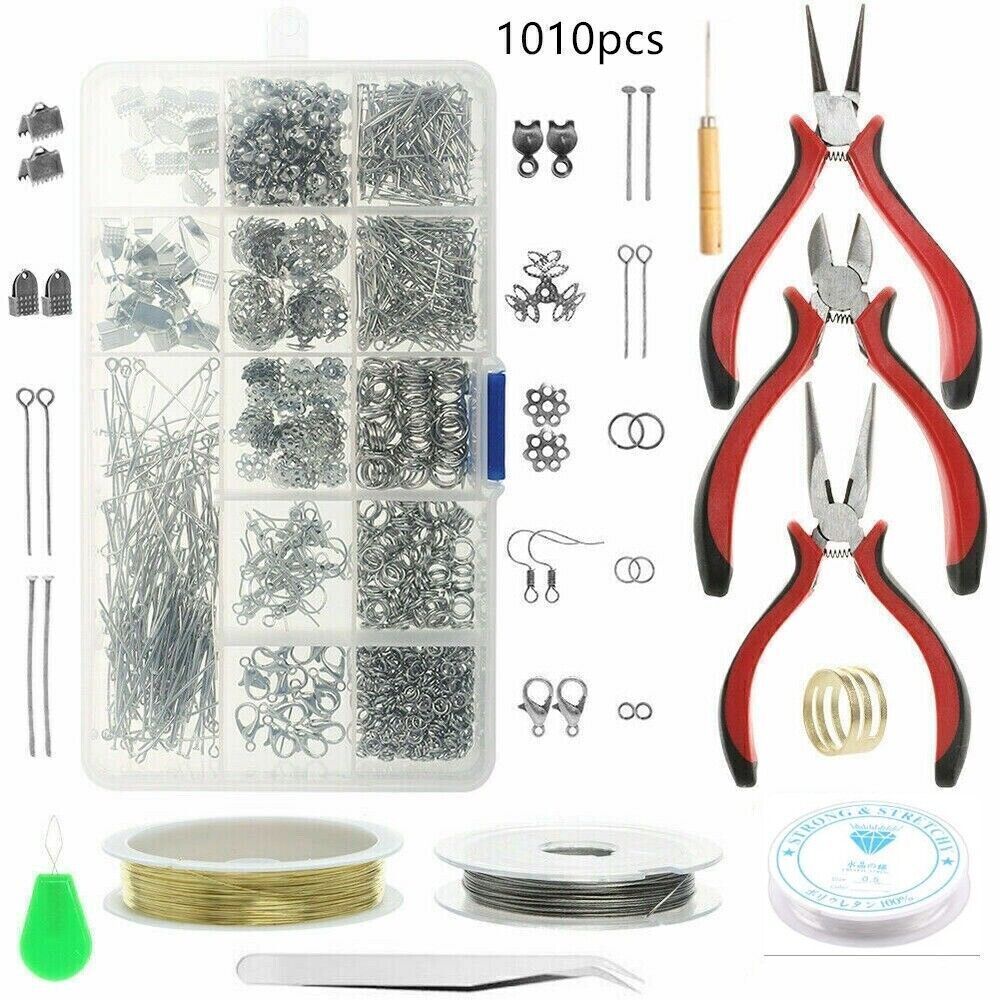 2010x Jewelry Making Supplies Kit Findings Wire Pliers Set DIY Earring Necklace