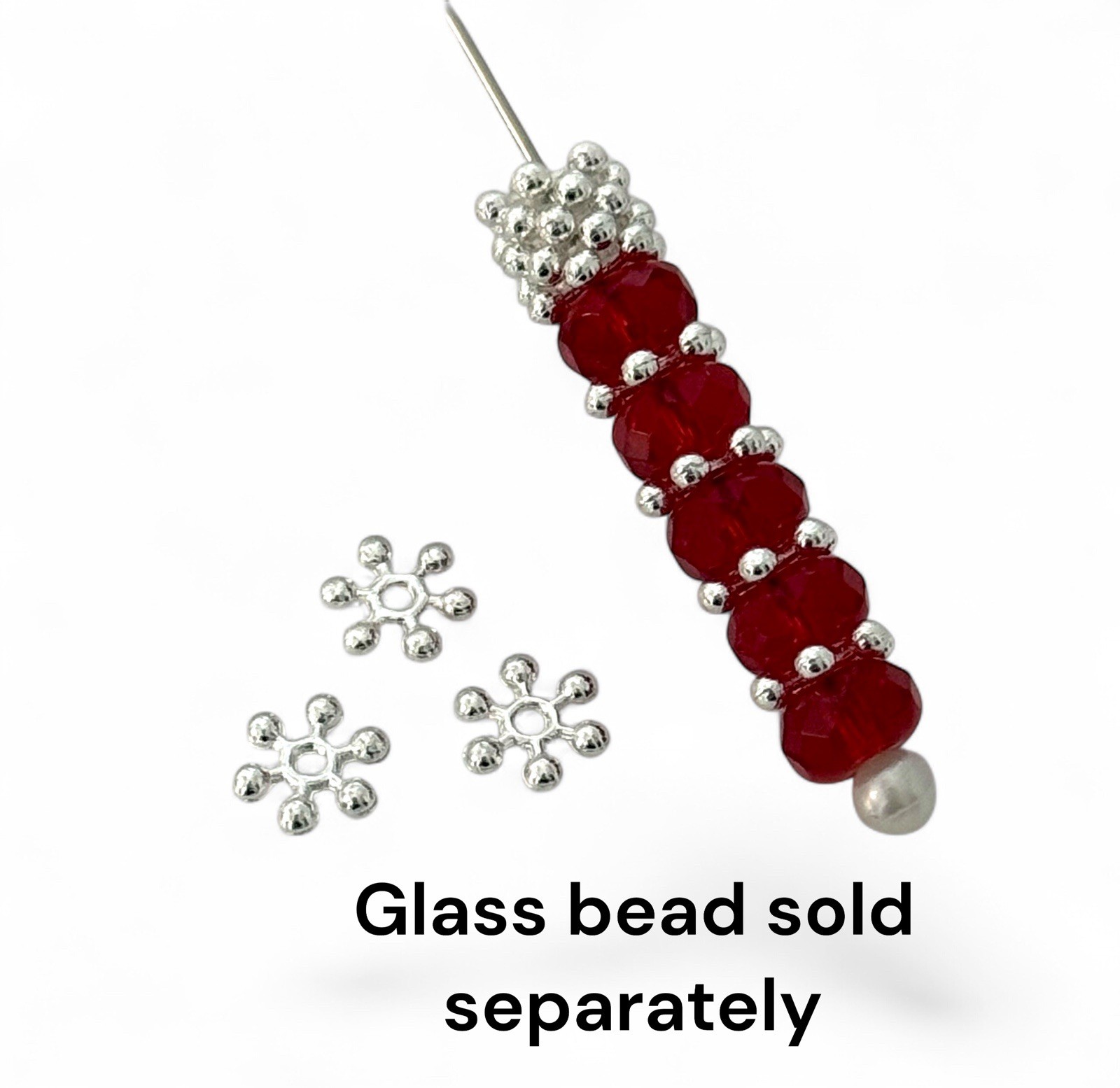 100 Bright Silver Bali Spacer Beads 8.5×2.5mm Snowflake Rondelle Disc 1.5mm Hole