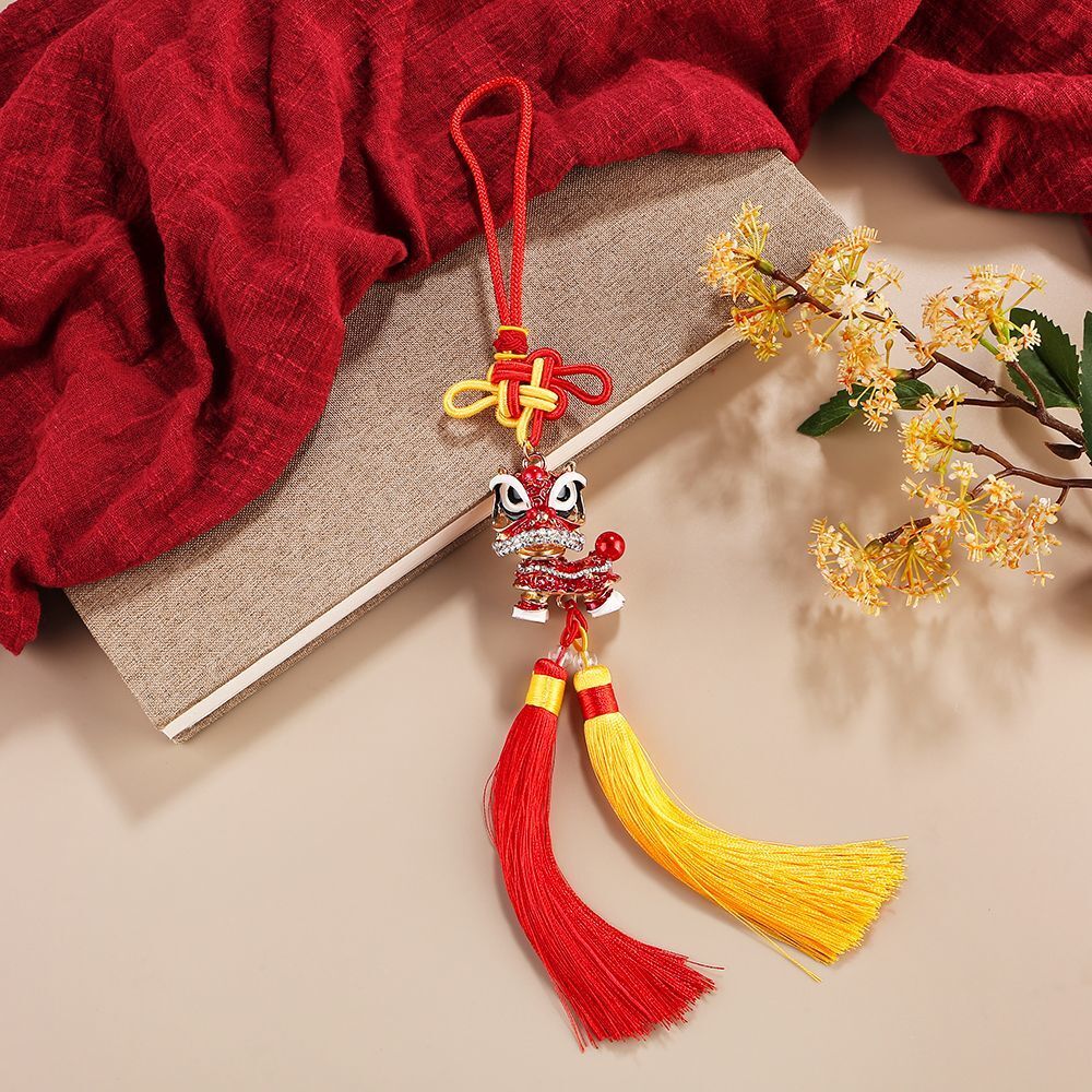 Car Pendant Rearview Mirror Lion Dance Pendant National Gourd Lion Dance Jewelry
