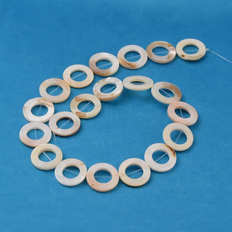 1x Donut White Natural White Shell Pearl Beads Strands 20x3mm about 20pcs/strand
