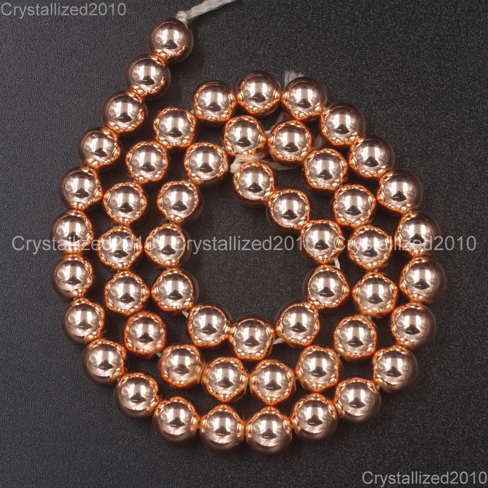 AAA Natural Rose Gold Hematite Gemstones Round Beads 2mm 4mm 6mm 8mm 10mm 16″