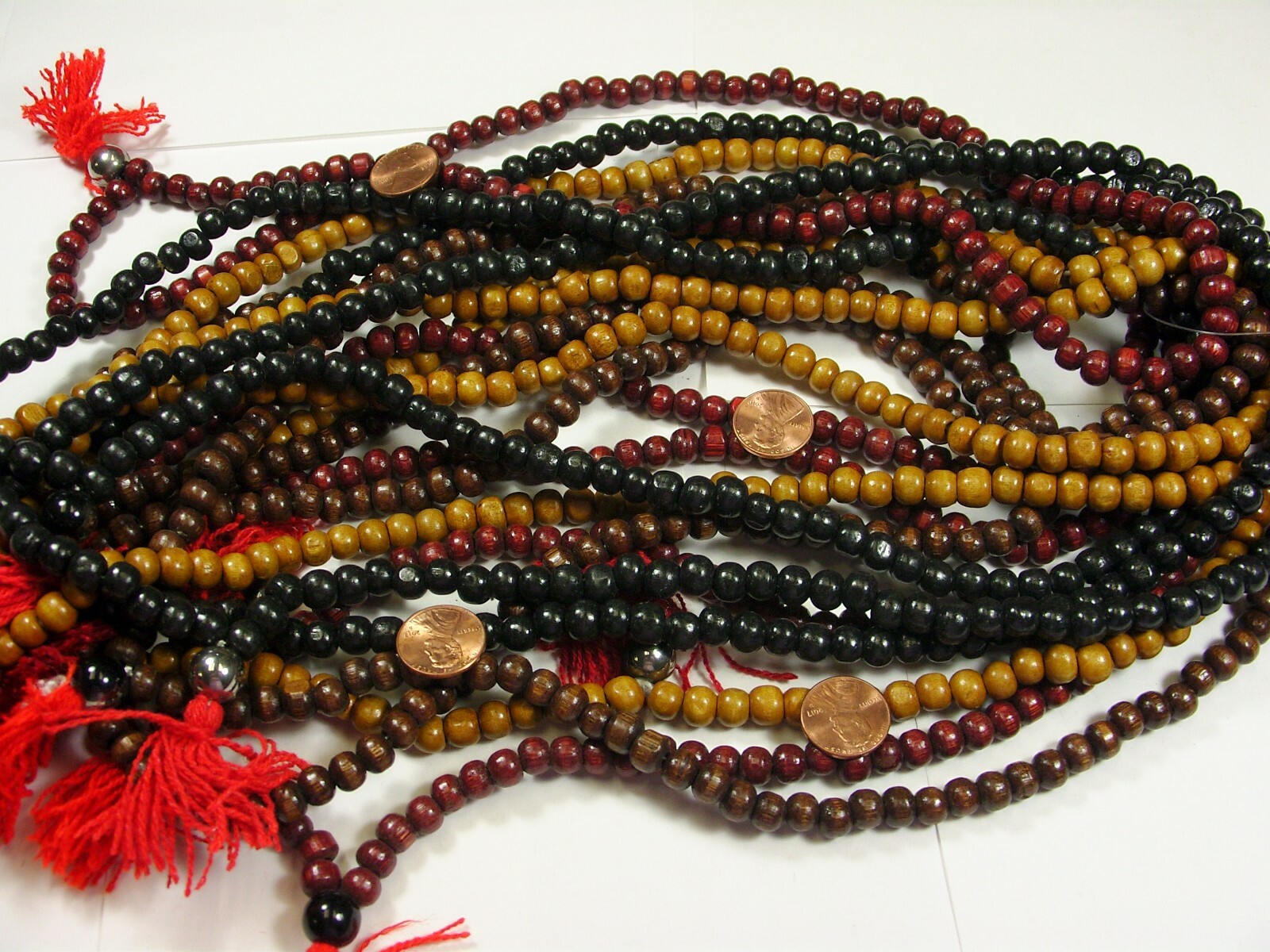 12 Strands 28″ Assorted Color (7mm x 8mm) Wooden Beads Wholesale Bulk Lot (II-8)