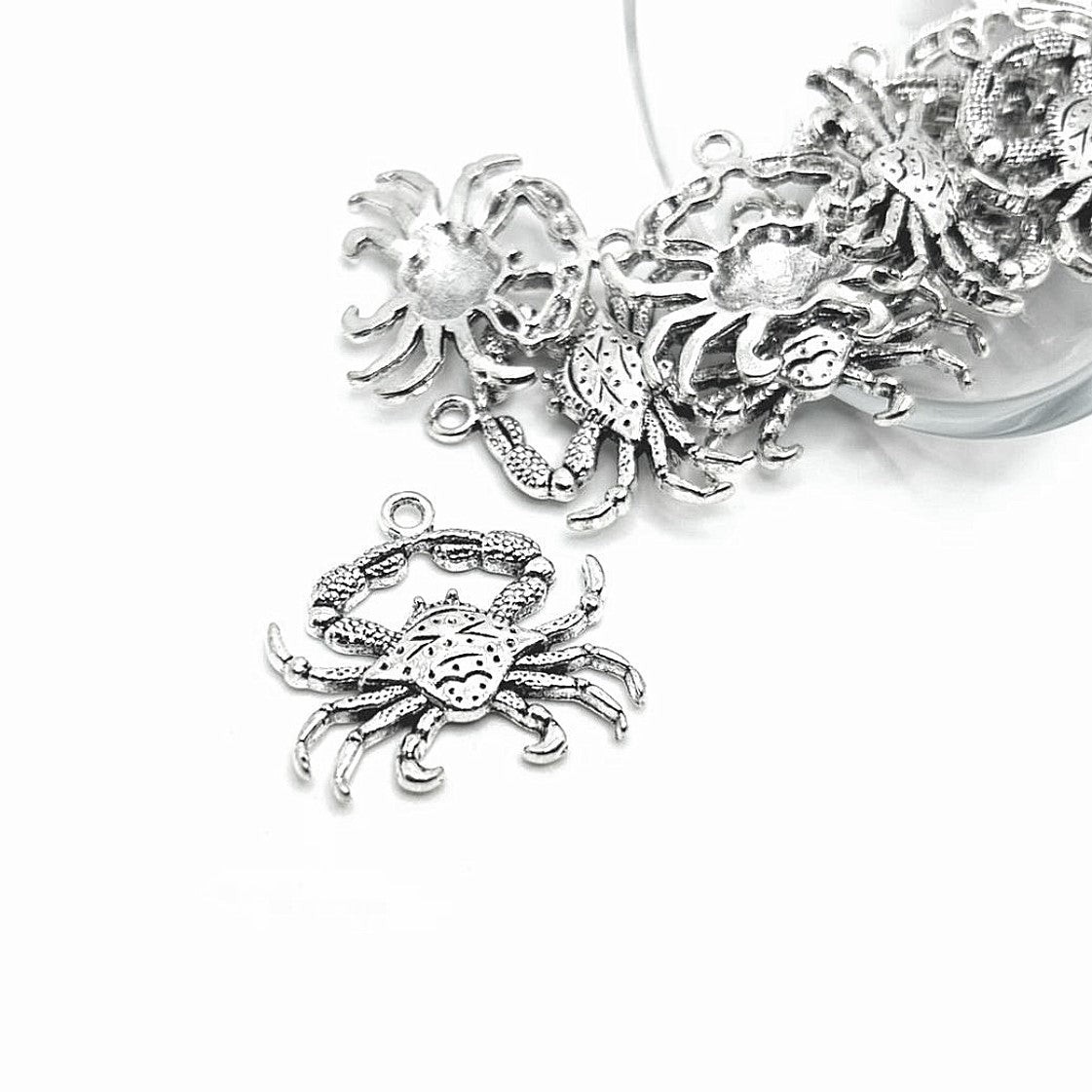 Silver Maryland Crab Charms, 23x22mm – US Seller