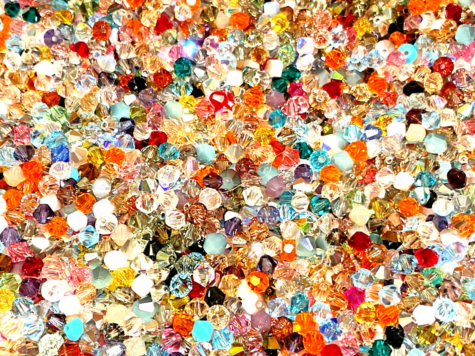 Swarovski Crystals- Assorted Mixed Colors Lot- 4mm Bicone- 250 pieces Genuine