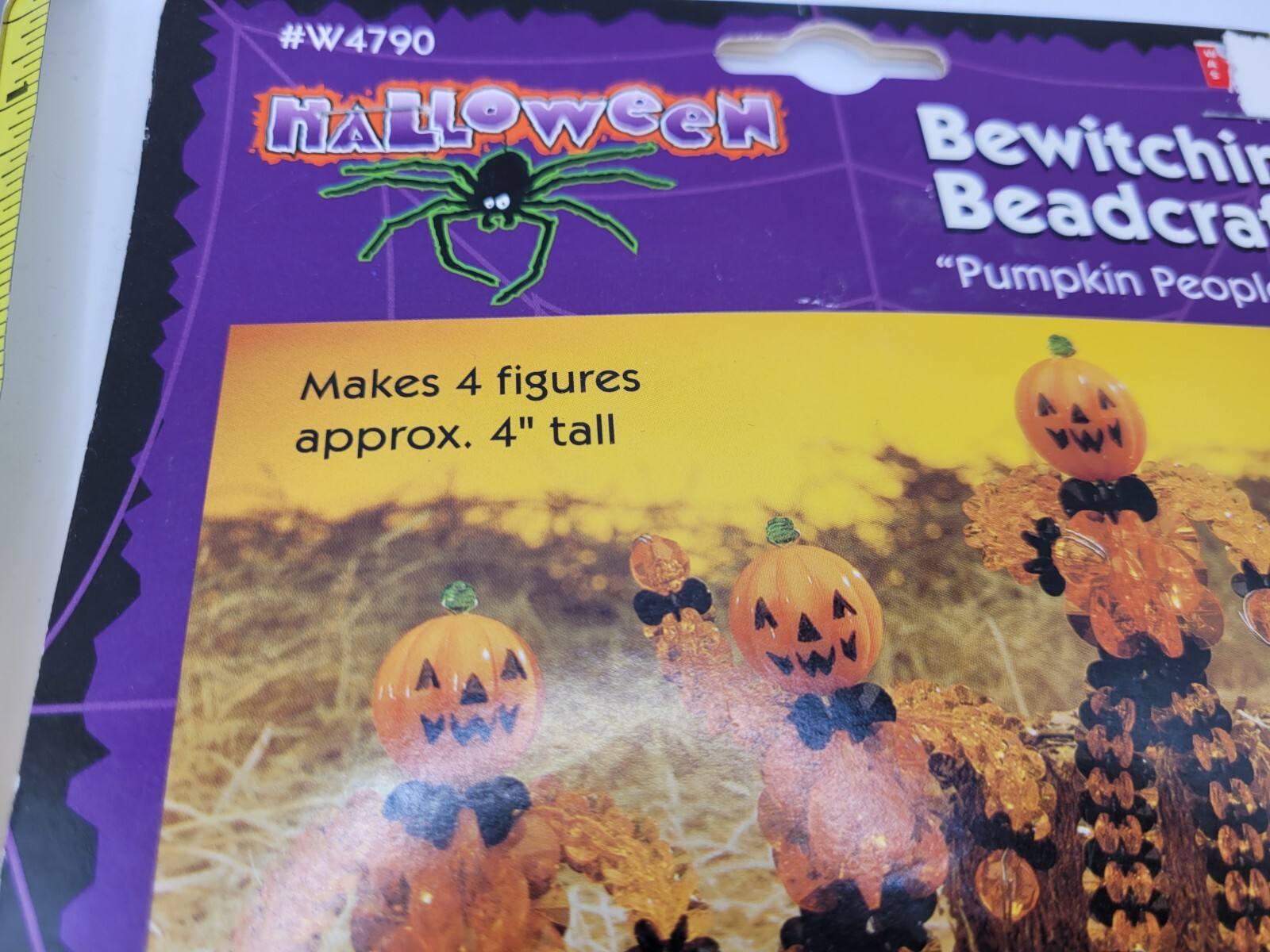 The Beadery PUMPKIN PEOPLE Bead Beading Halloween Ornament Kit Makes 4 Vtg