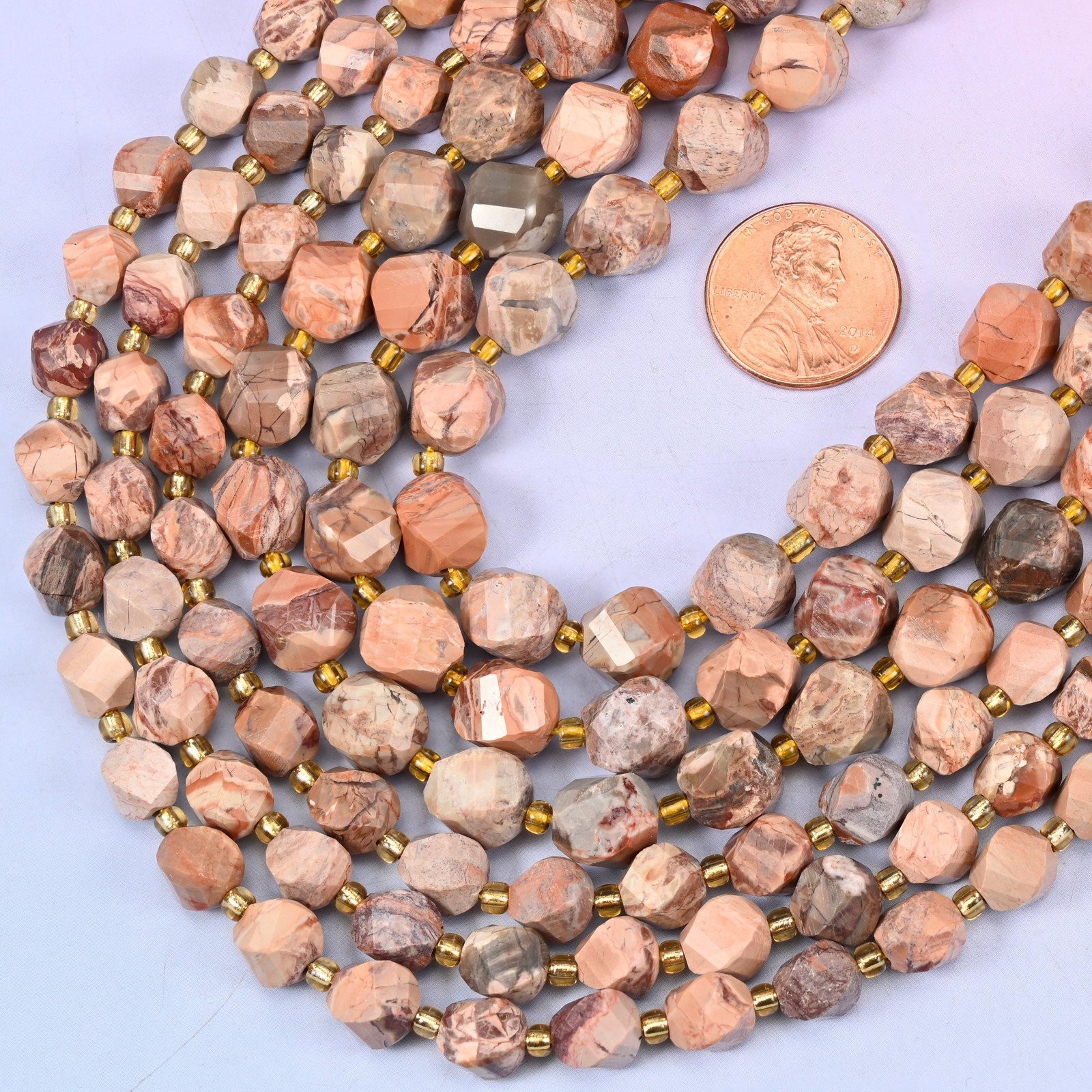 Red Howlite Faceted Spiral Twist Beads: Size 8mm 10mm, Jewelry Making
