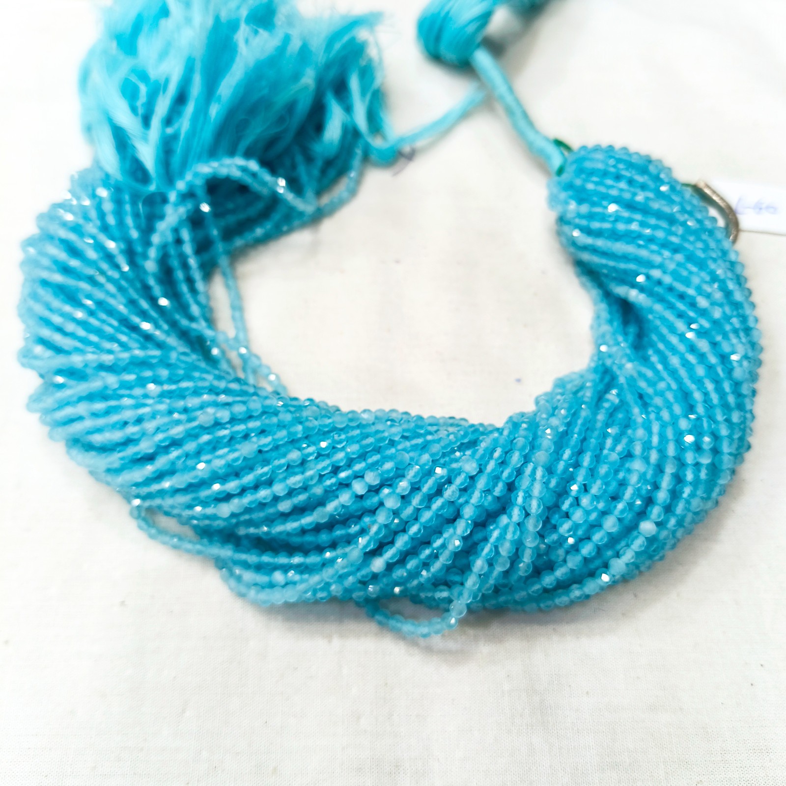 AAA Blue Topaz Faceted Rondelle Beads Loose Gemstone Beaded Necklace Jewelry