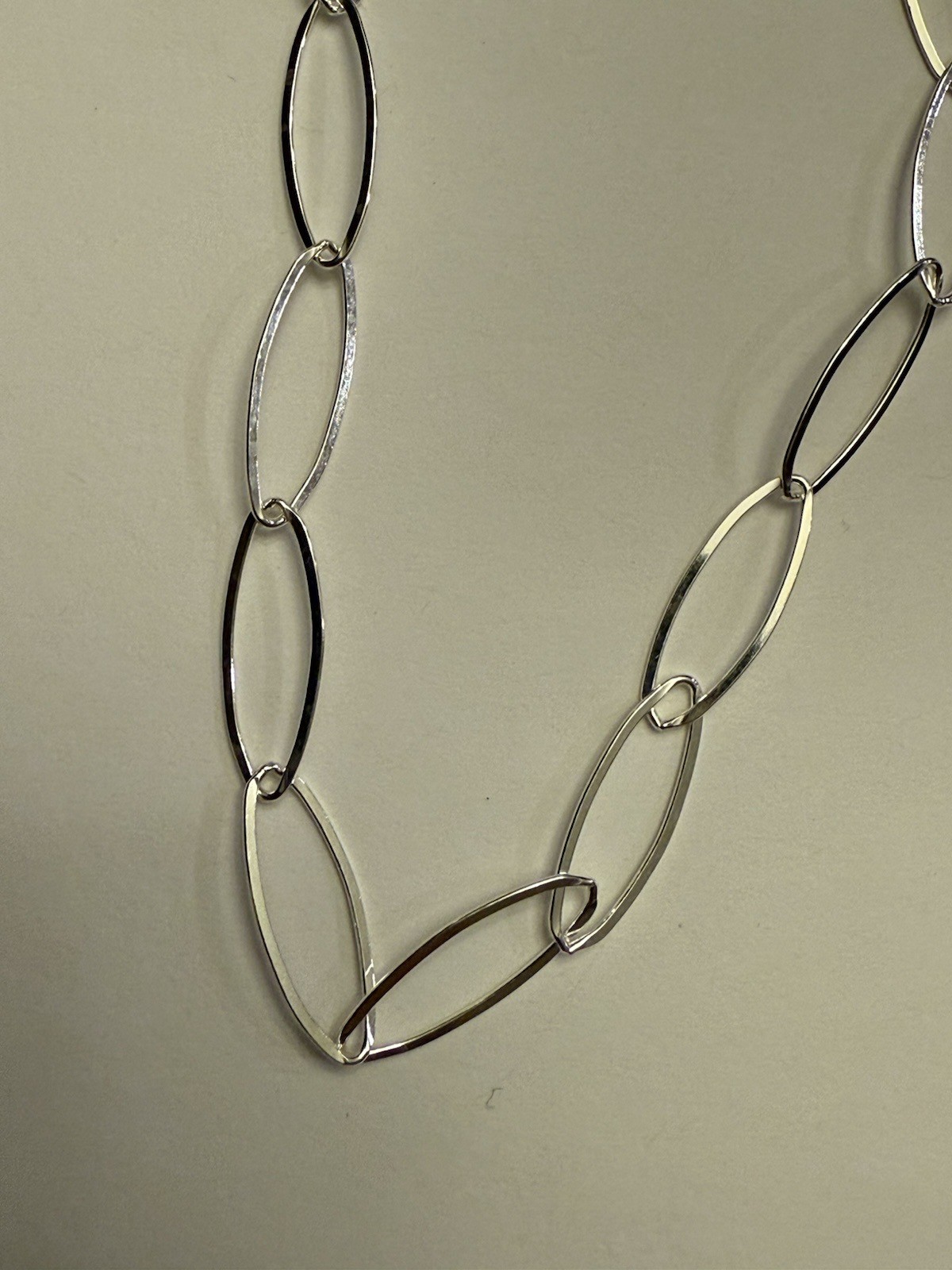 Sterling silver 17×5.5mm paperclip flat chain 5ft