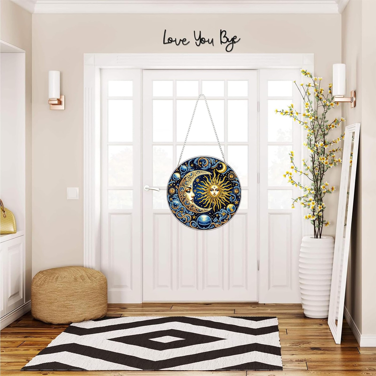 Sun and Moon Diamond Art Hanging Kit for Adult,Special Shaped Rhinestone,Double