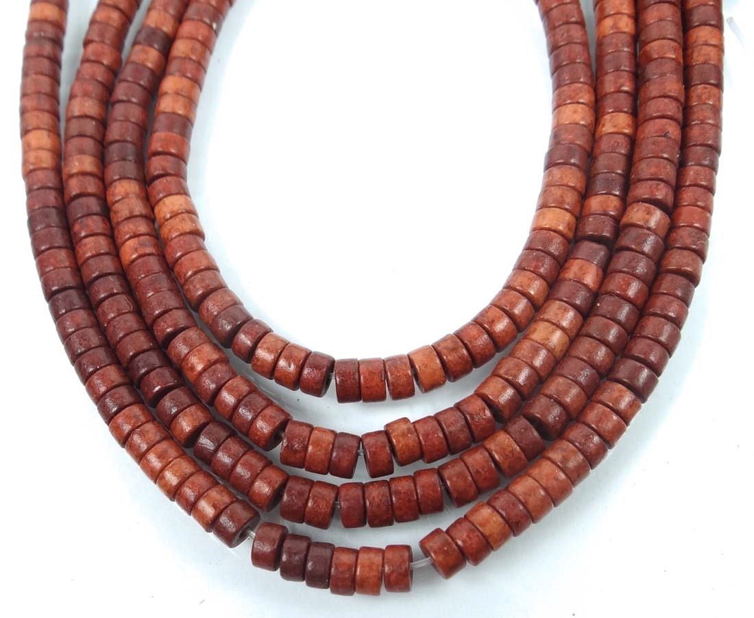 4x2mm Turquoise Heishi Beads 16″ – Burnt Sienna