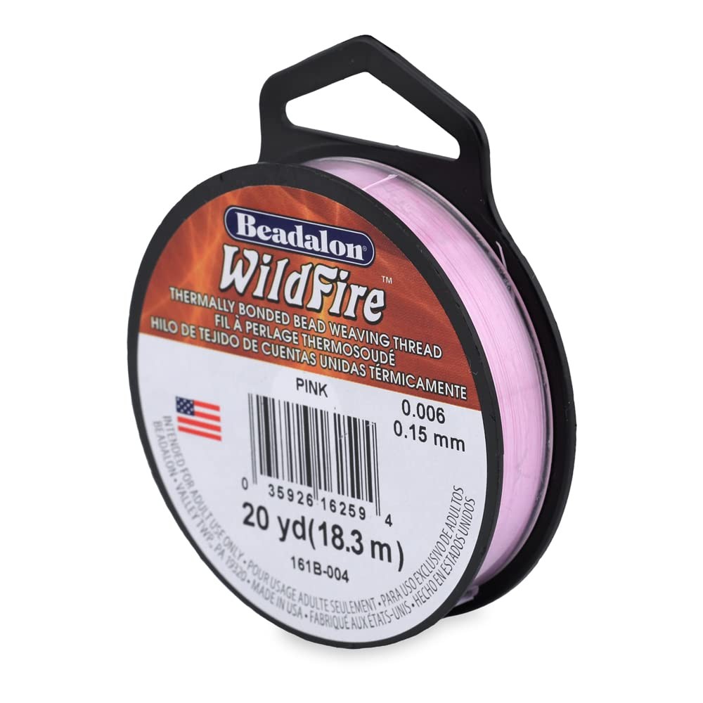 Wildfire, 0.006 in, 0.15 mm, Break Strength 10 lb / 4.5 kg, Pink, 20 yd / 18 m