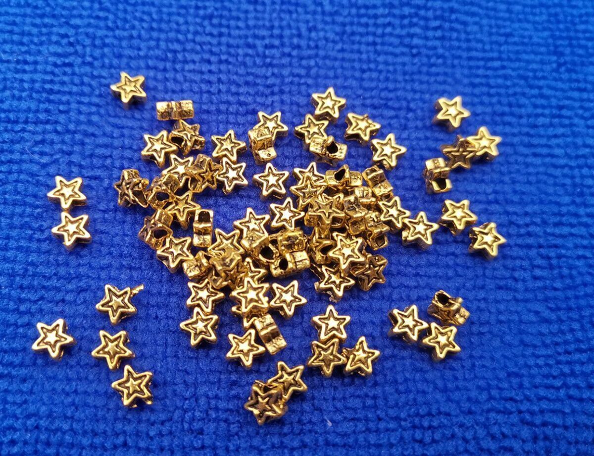 1000Pcs Antiqued Silver /Gold Metal Small Star Spacer Beads for Jewelry Making