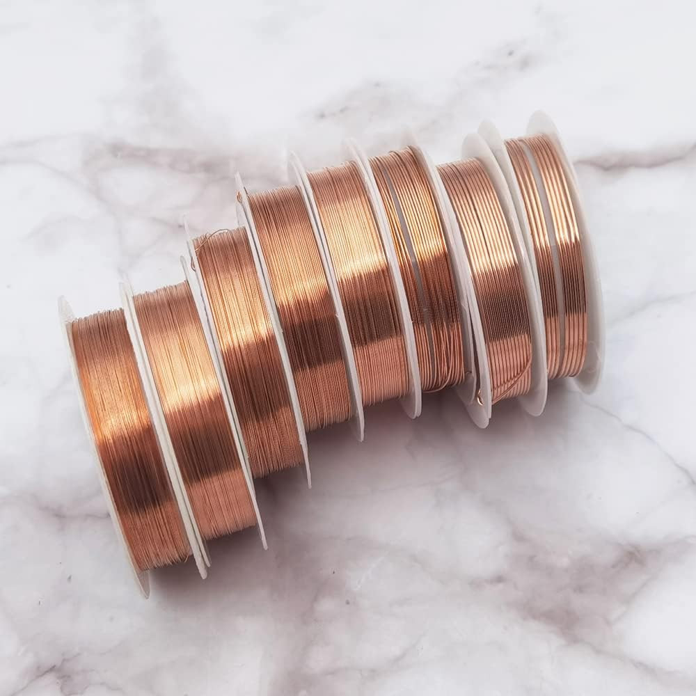 8 Size Bare Copper Wire Set 18-32 Gauge Jewelry Craft Beading DIY Kit