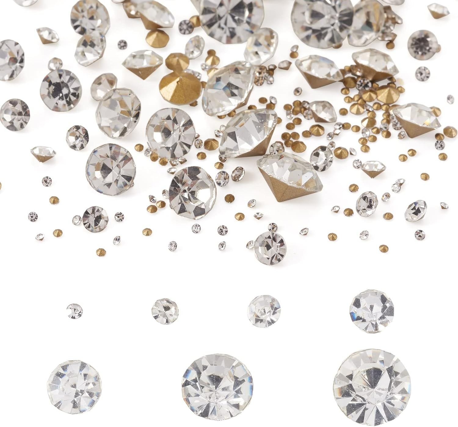 Point Back Round Crystals Gems Stones Foiled Glass Chatons Diamante Rhinestone