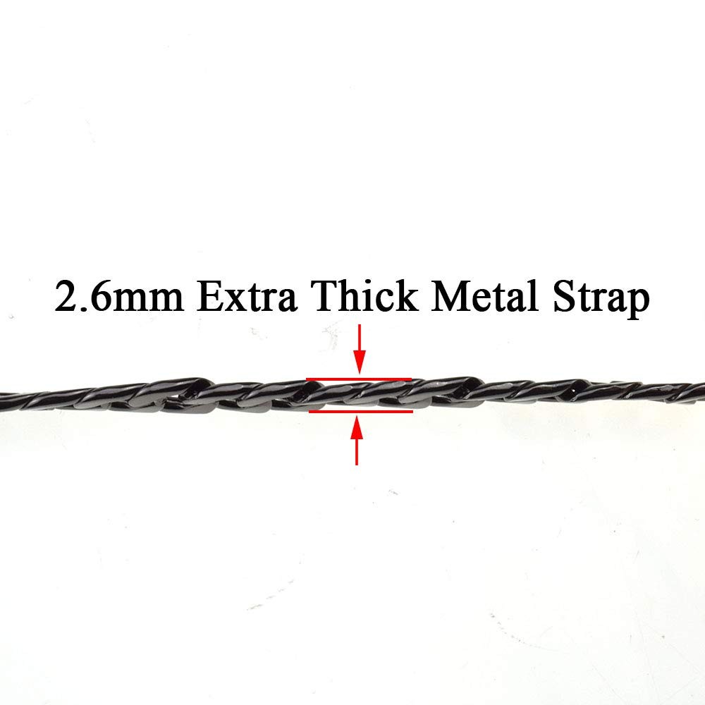 Metal Chain Strap For Pochette,Handbag ,7.9 Inch, Slim Wide, Black,1 Pack