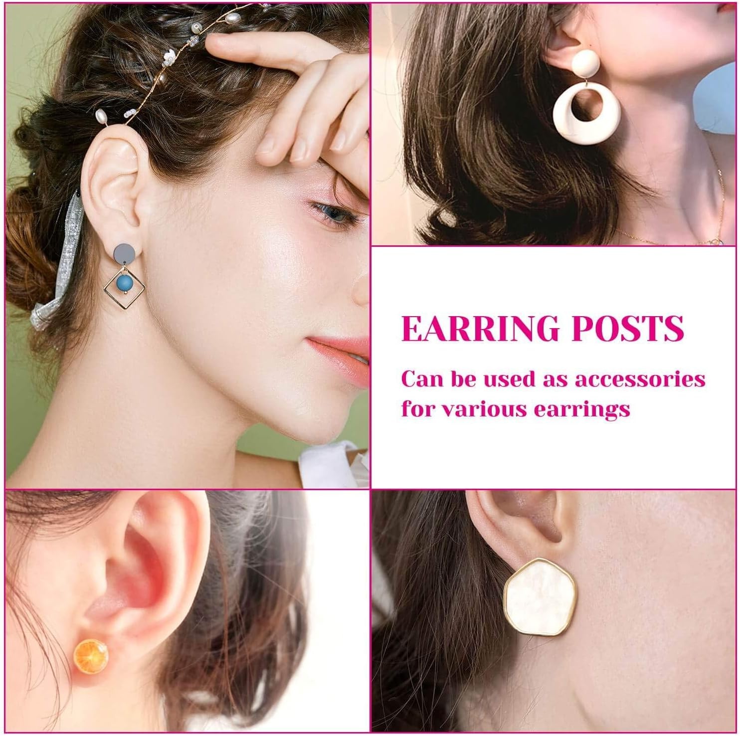 Earring Making Kit, 1800Pcs Supplies with Stainless Steel Posts and Backs for DI