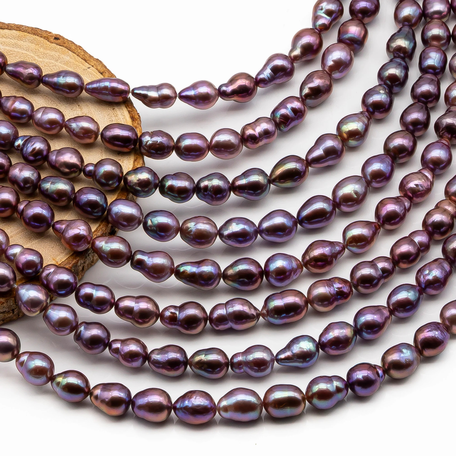9-11mm Edison Pearl in Full Strand, Freshwater Pearl in Natural Colors with Hig