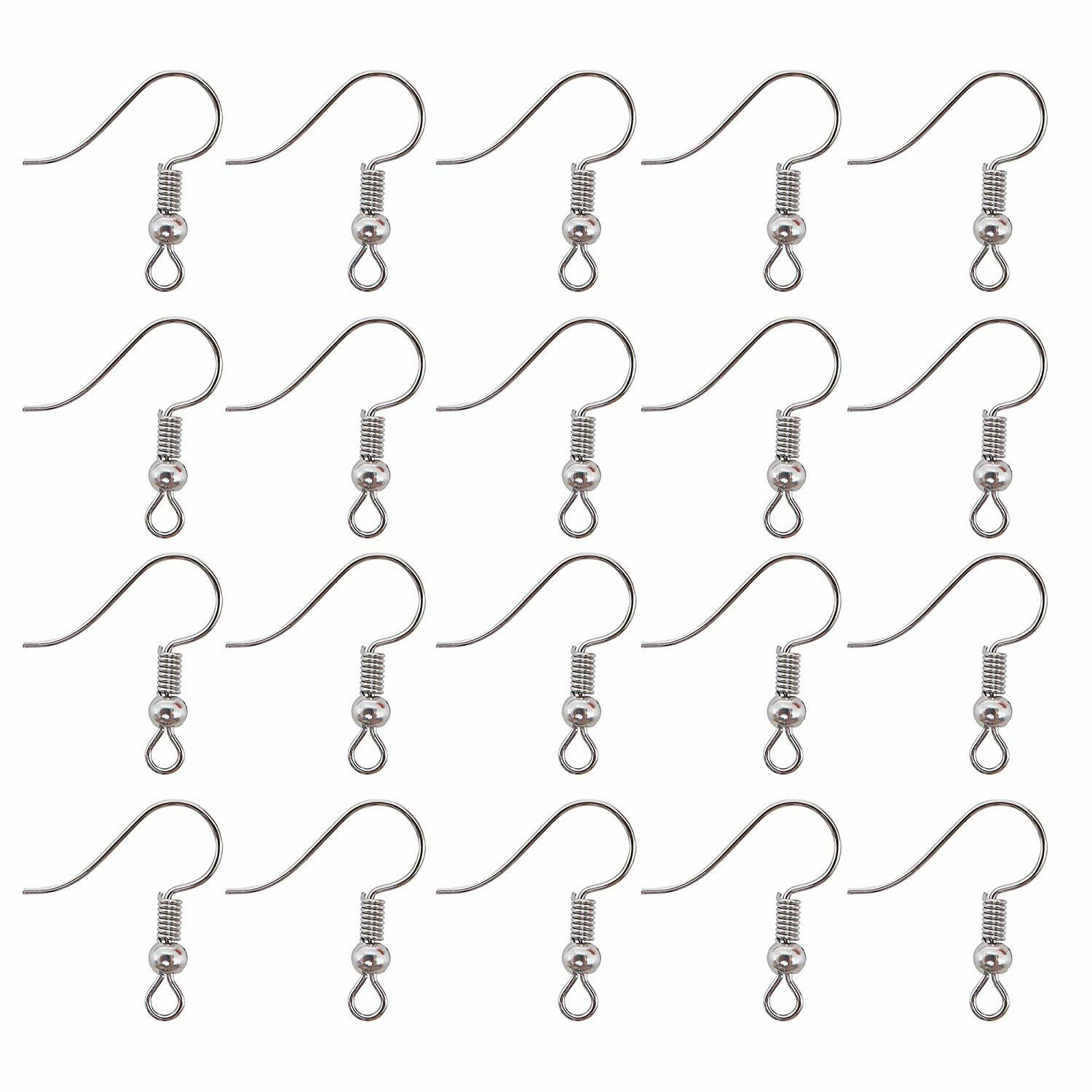 US 100-200 DIY JEWELRY Making Findings Earring Hook Coil Ear Wire French Hook