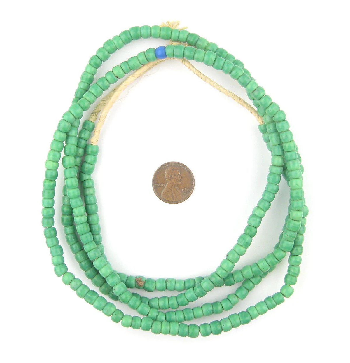 Old Pistachio Green Kenya Turkana Beads 6mm African Round Glass 26 Inch Strand