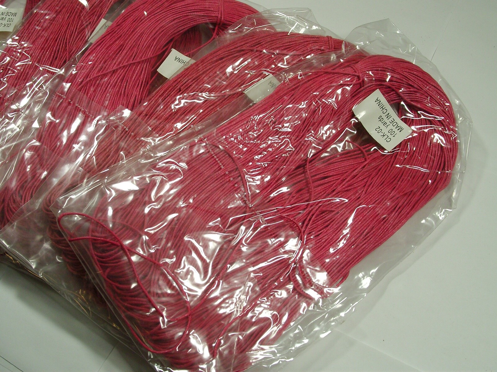500 Yards Dark Pink China Cotton Wax Beading Cord (1MM) Wholesale Bulk (CLK-02)